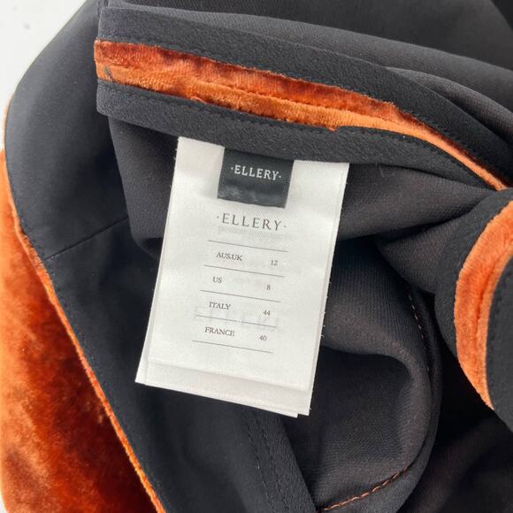 Ellery Cooly Chant Cropped Crushed-Velvet Flared Pants Copper Women's Size 8 - Picture 7 of 16